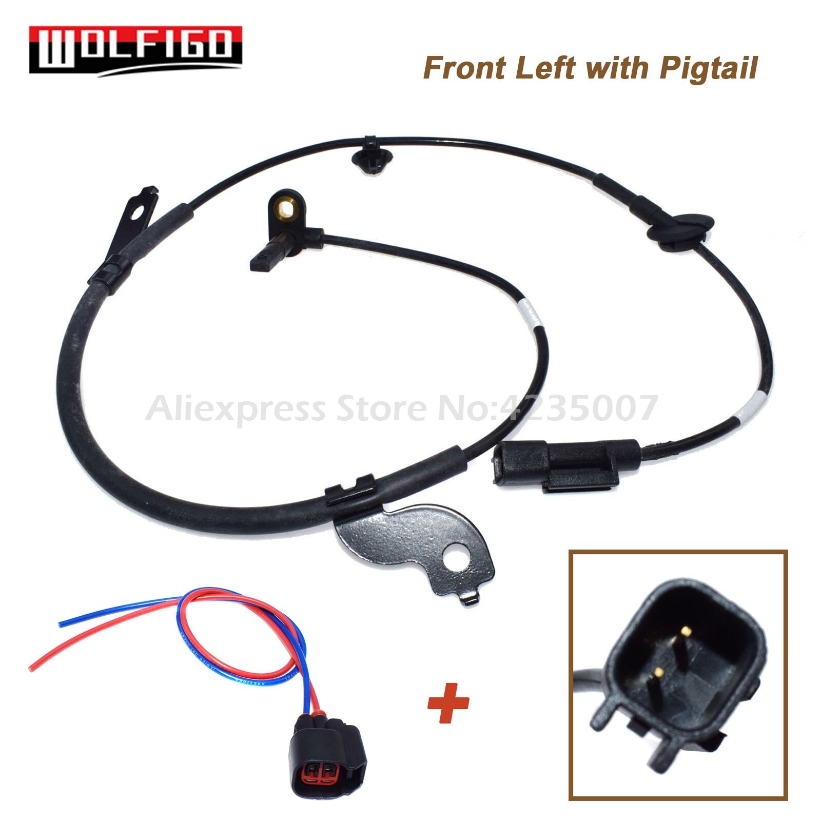 Wolfigo Voor Achter Links Rechts Abs Speed Sensor W/Of W/O Pigtail Voor Mitsubishi Lancer Asx ALS1784,ALS1785,AS1818,ALS2372: Front Left Pigtail