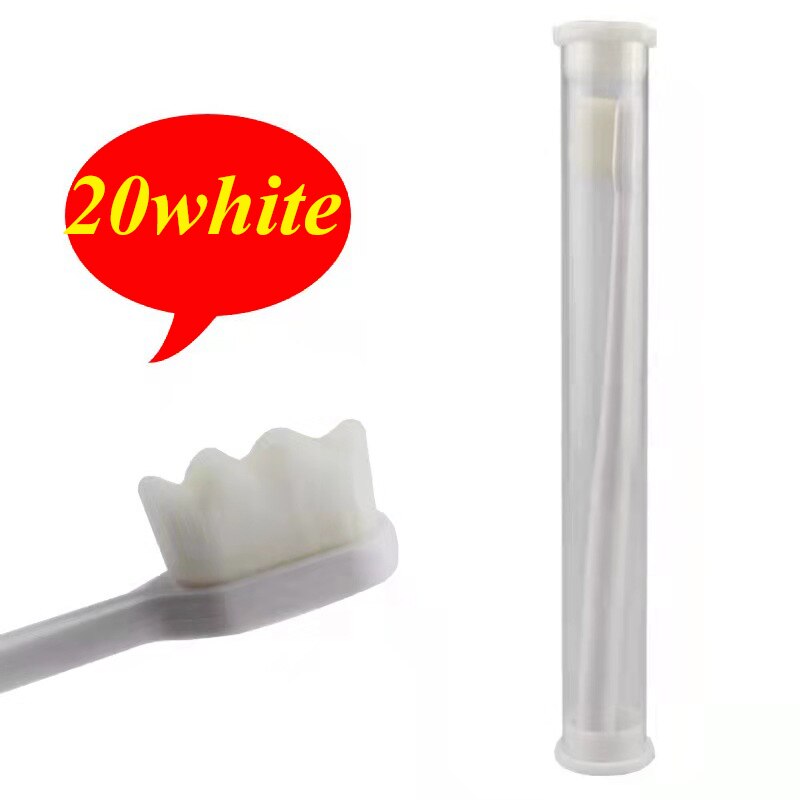 Micro-brosse à dents Nano pour adulte, à poils Ultra doux, 20000 poils, pour les dents sensibles, en retrait de gomme buccale, 10/20 pièces: 20white with box