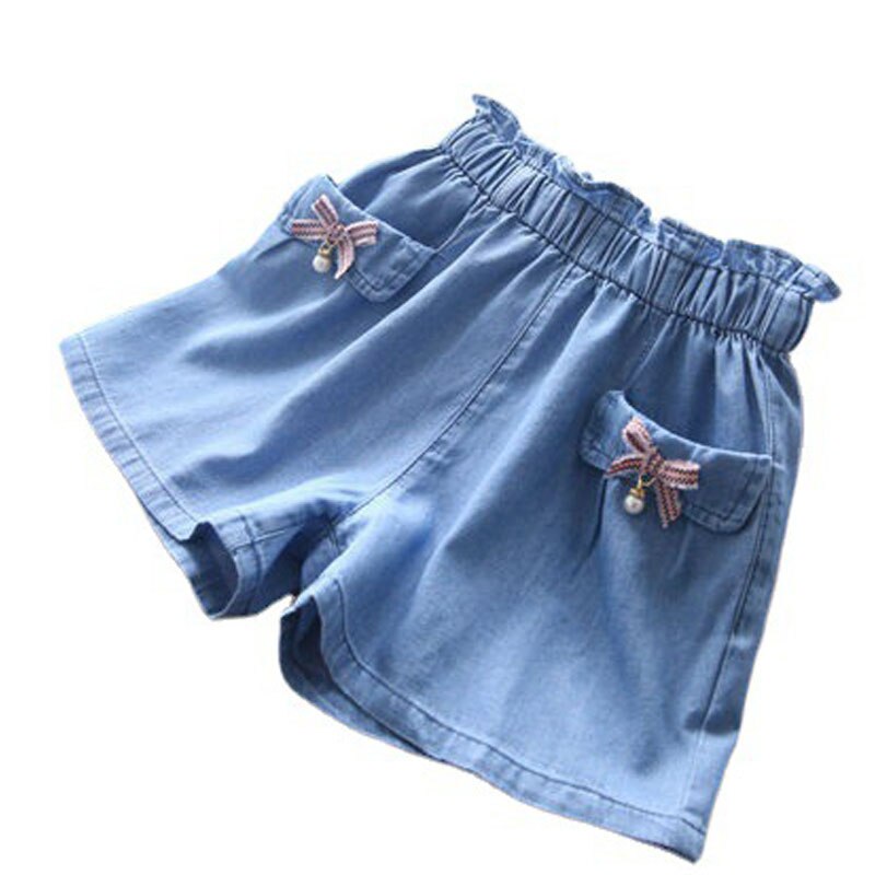 Abbigliamento per bambini pantaloncini di jeans per ragazze pantaloni estivi Bowknot per bambini pantaloni da spiaggia per bambini pantaloncini per bambini per ragazze adolescenti