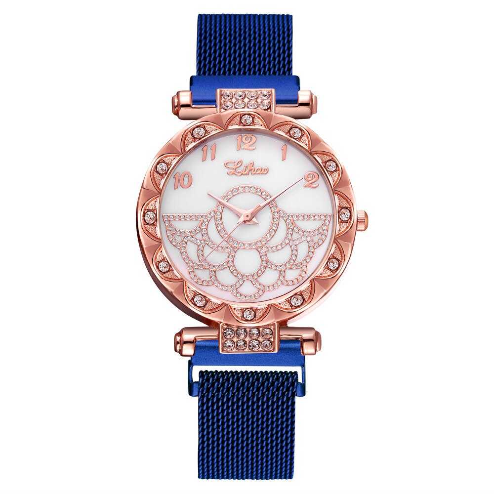 Vrouwen Horloges Luxe Strass Rose Goud Dames Horloges Legering Magnetische Vrouw Armband Horloge Klokken Relogio Feminino Часы