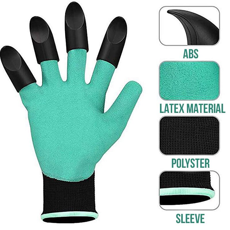 4/8 Hand Klaue ABS Kunststoff Garten Gummi Handschuhe Gartenarbeit Graben Pflanzung dauerhaft Wasserdichte Arbeits Handschuh draussen Spielereien 2 Stil