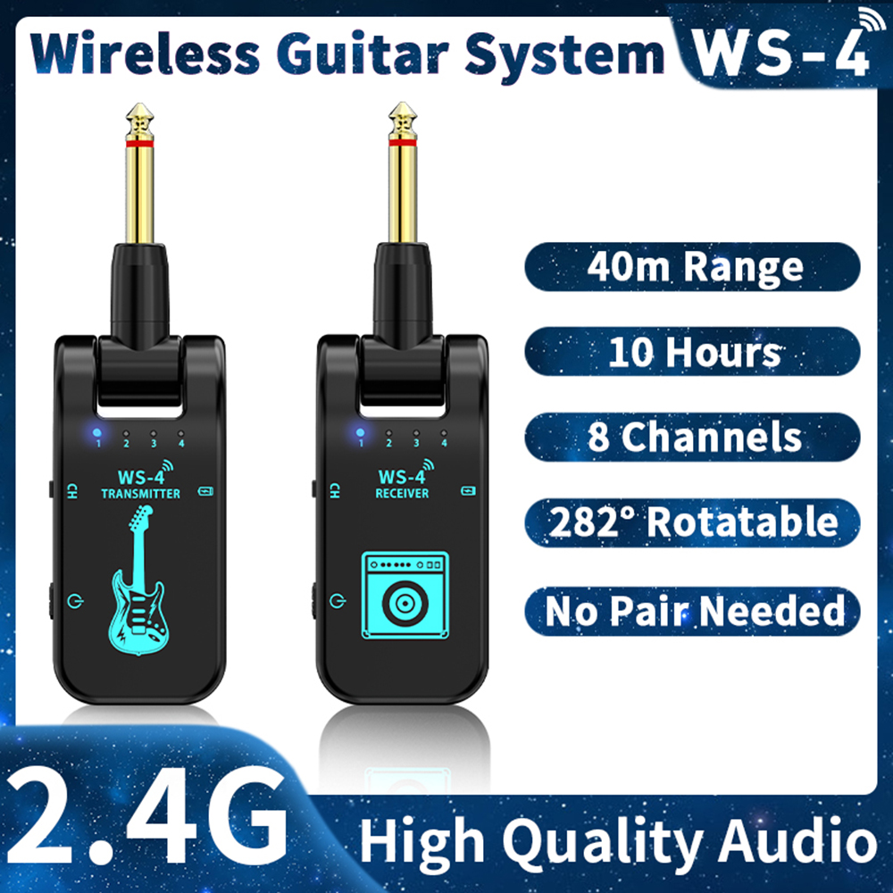 Gitaar Draadloos Systeem 2.4G Draadloos Gitaar Systeem Gitaar Zender Ontvanger Set Voor Elektrische Gitaar Bas 48 k/16bit Real-time