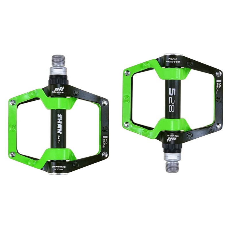 1 Paar Straße Mountainbike Ultraleicht Anti-Unterhose Flache Pedale Plattform Aluminium Legierung CNC Lagerbier Pedal für MTB Fahrrad: Grün