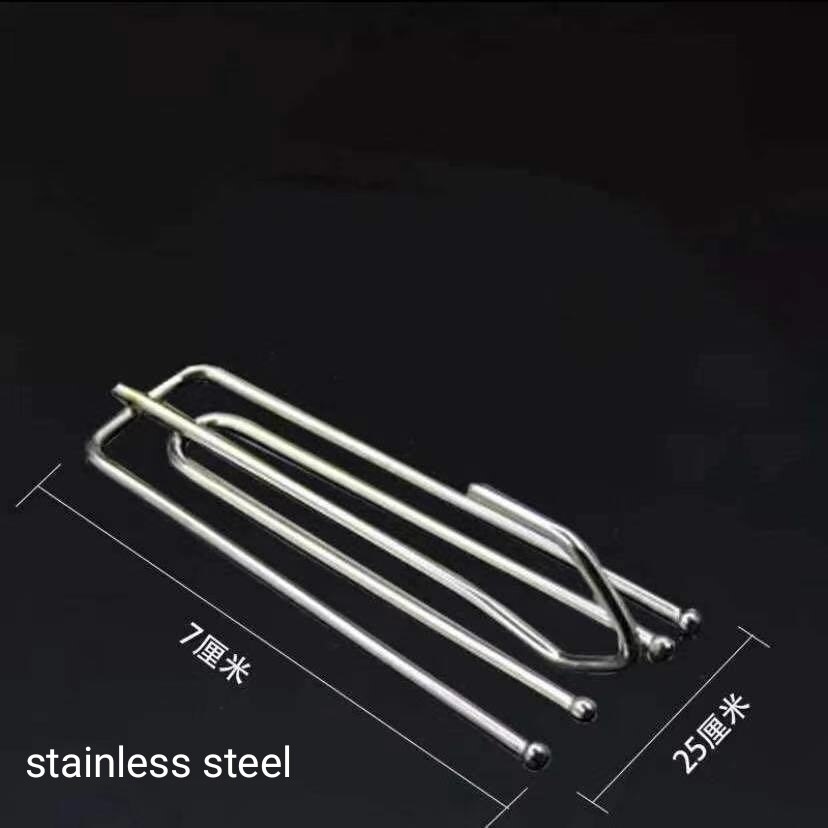 Gancho de cinta de cortina de Metal, ganchos de anillo de tela de cortina de cuatro tenedores, accesorios de bricolaje para el hogar, 15 Uds.: Stainless Steel
