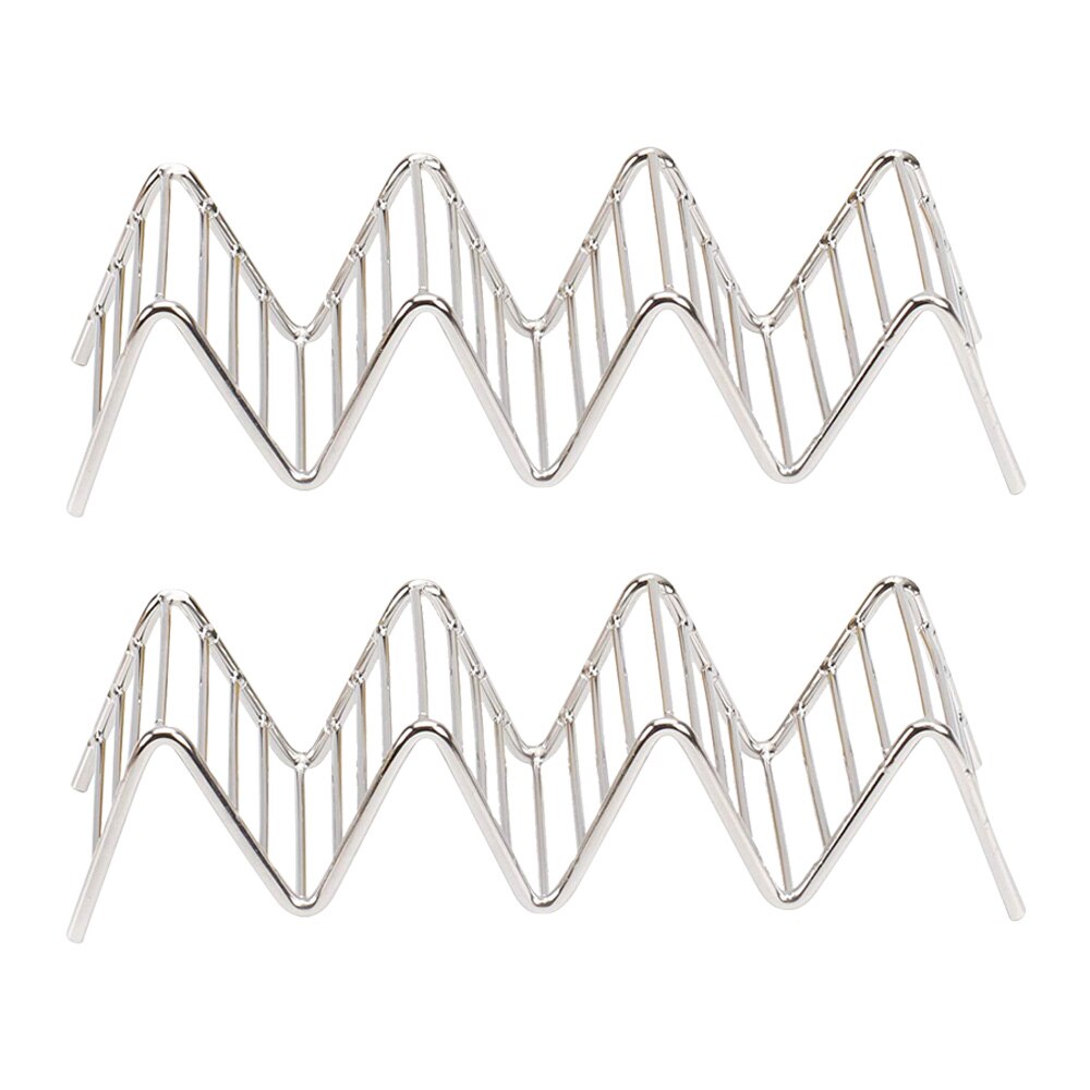 Stainless Steel Taco Holders Rack Mexican Food Hard Stand Holds Soft Shells Wave Shape Kitchen Tool Restaurant Food Display