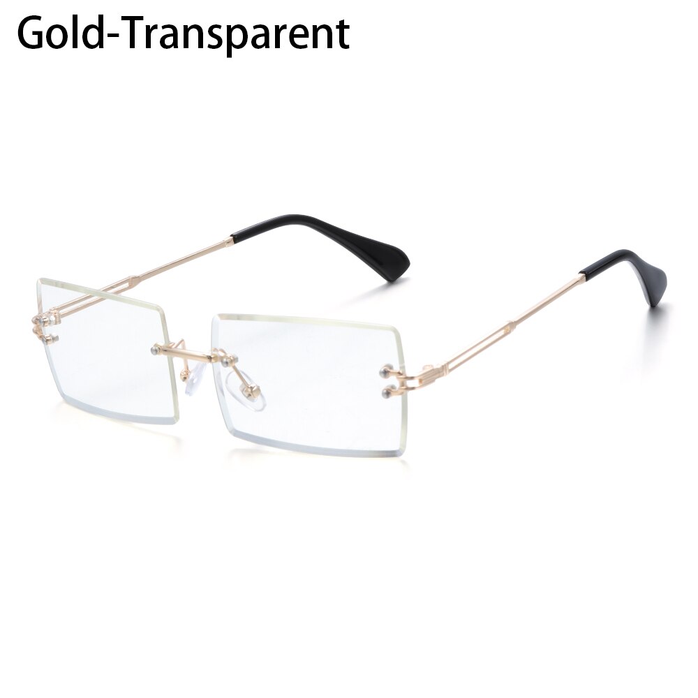 Sunglasses For Wife Square Rimless Trendy Women and Men Summer UV400 Shades Fishing Outdoor Gradient Sun Glasses: JFM