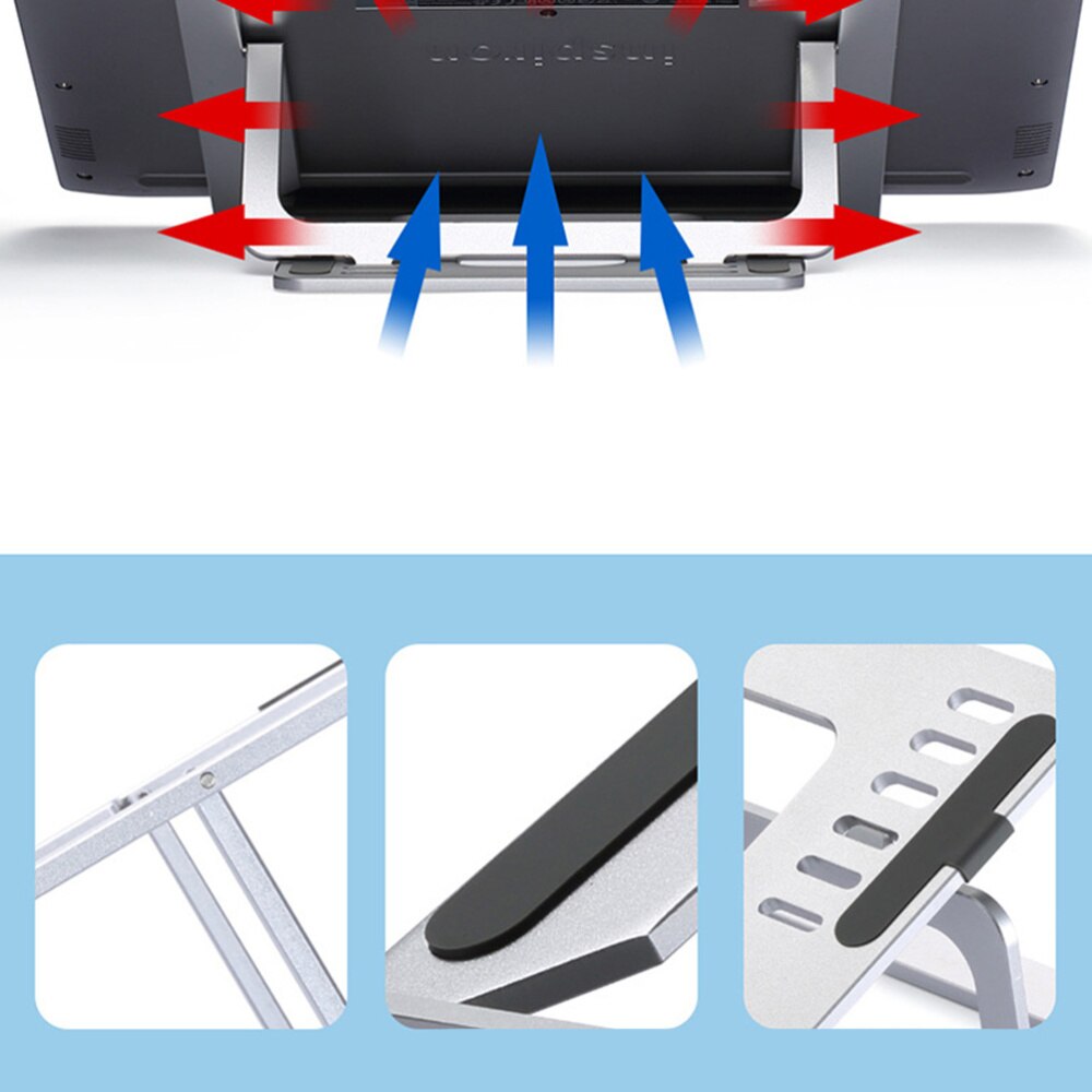 1pc dupla face suporte de liga alumínio rack desktop suporte prateleira dobrável segurando bracke para computador portátil tablet: Default Title
