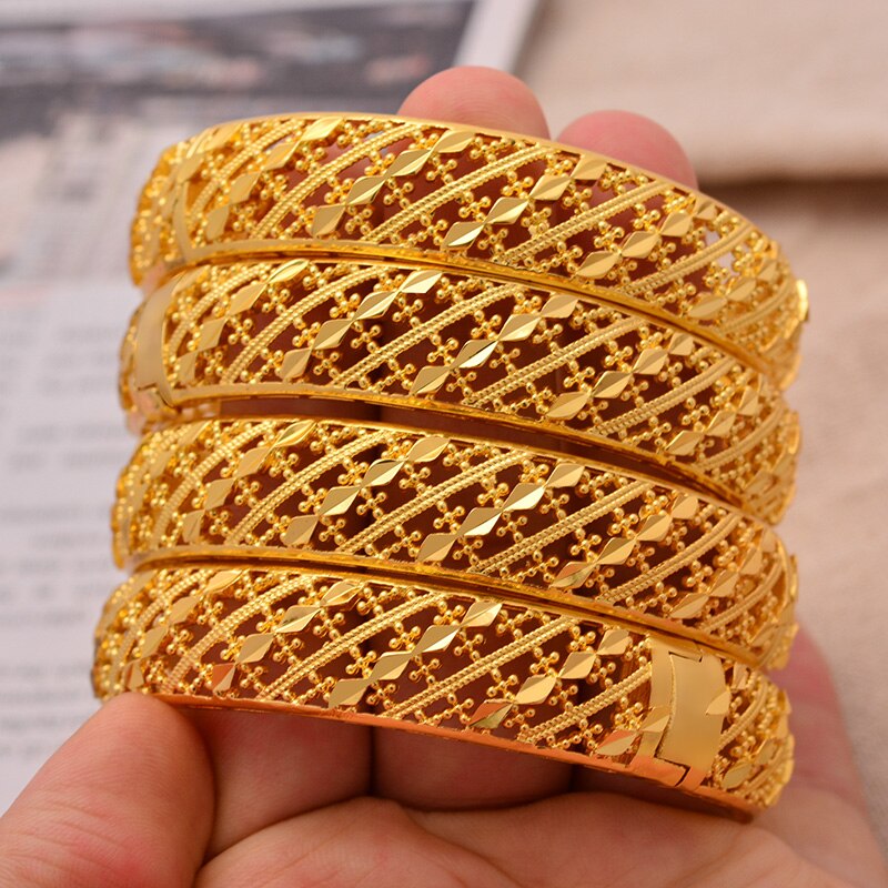 24K Dubai peut ouvrir des bijoux ethniques éthiopiens couleur or Bracelet bracelets pour femmes fille mariage mariée Bracelet bracelets bijoux