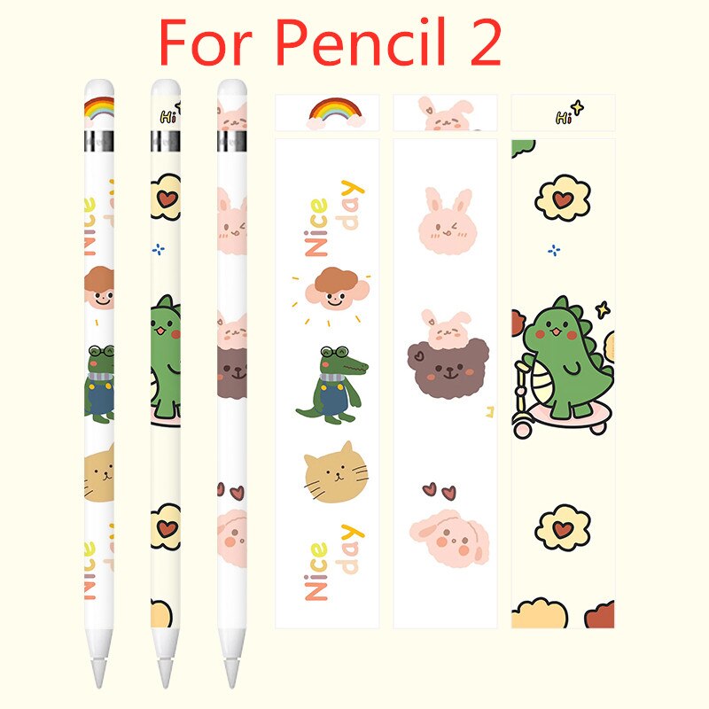 Cute For apple pencil 1 / 2 stickers Scratchproof Ultra Thin Painted stickers Touch Stylus pen sticker Non-slip Protective paper: For Pencil2-3