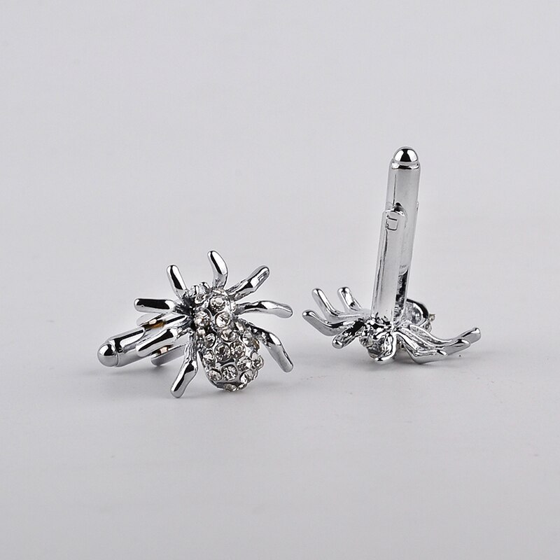 Mens Cufflinks Brand Animal Full Crystal Spider Cuff Button French Wedding Business Cuff Links For Men