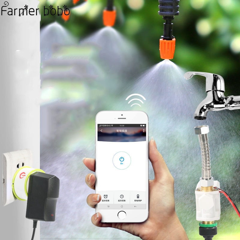 Phone Wifi Control Garden Irrigation System Drip irrigation Garden Watering Timer Automatic Sockets Home Timer Autoplay