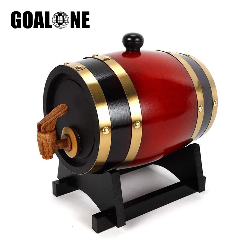 GOALONE 1,5/3L barril de madera Vintage equipo de elaboración de cerveza de roble Mini Keg Home, grifo para barril de cerveza, dispensador Para Ron Pot Whisky vino