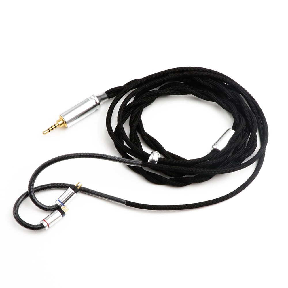 Linsoul LSC08 6N OCC Single Crystal Copper HiFi Earphone Cable 2pin MMCX: Black 2.5mm 2PIN
