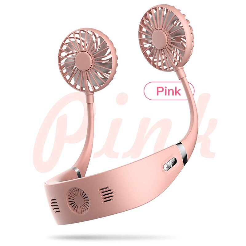 Ventilateur de cou portable rechargeable par usb, idéal pour les voyages en plein air, le bureau, le climatiseur