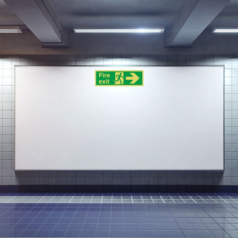 8pcs/set Fire Exit Sign Emergency Luminous Sticker Warning Guidance Signage