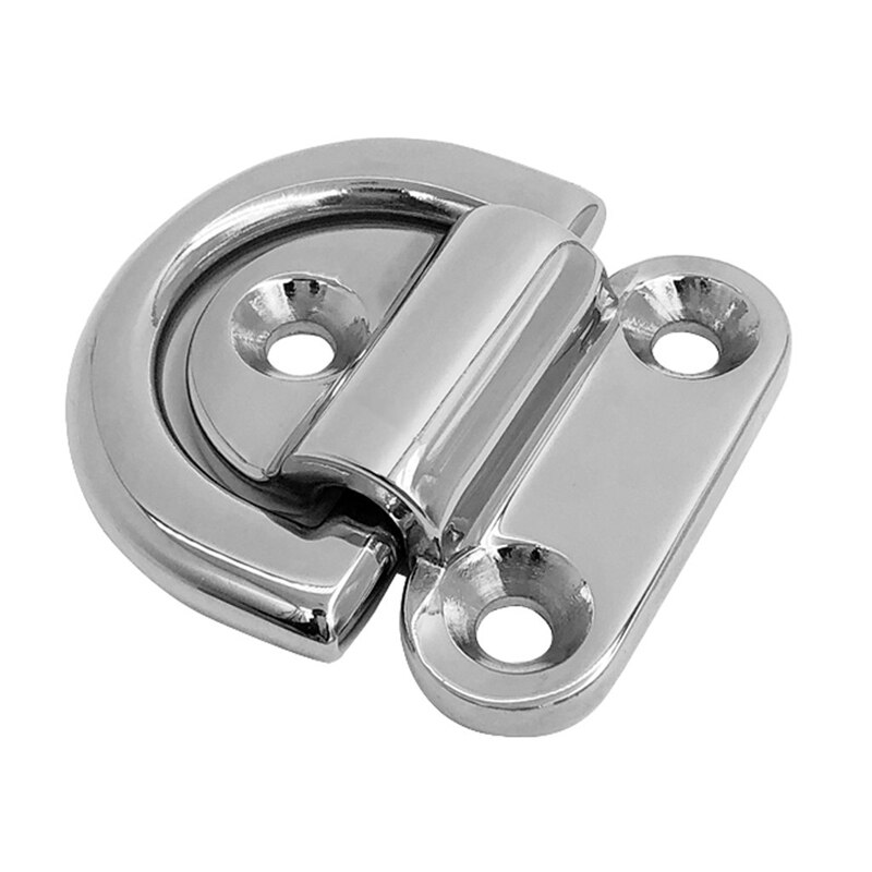 316 Stainless Steel Folding Pad Eye Deck Lashing D Ring Tie Down for Boat Marine