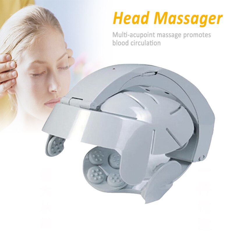 Nyligt elektrisk hovedmassager hjelm hovedbund hjerne slappe af vibrationer akupunkturpunkter sundhedspleje: Default Title