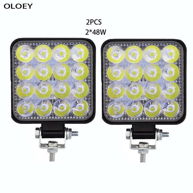 Led arbejdslys spotlight 12v led lys 4*48w bar til lastbil offroad lastbil 48w engineering køretøj søgelys bil forlygte