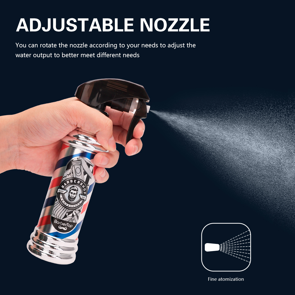 Kapperssprayfles voor kappers, kappers, haarspray voor knippen, kapperszaak, stylingtools en accessoires