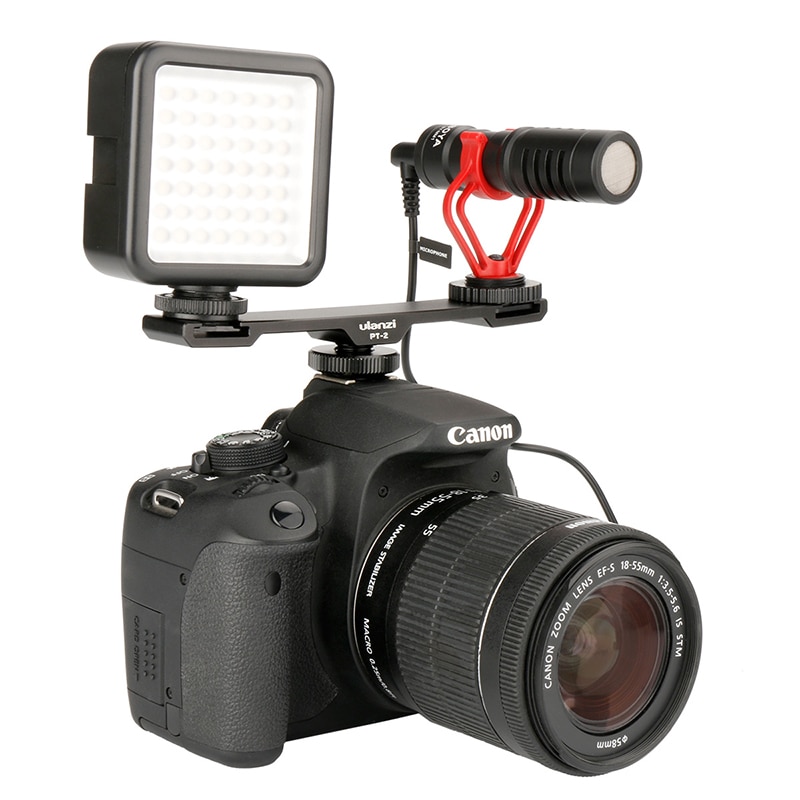 Ulanzi vlogging vídeo microfone sapato frio barra de extensão suporte vlog acessório para sony a6400 a6300 dslr videomaker entrevistador