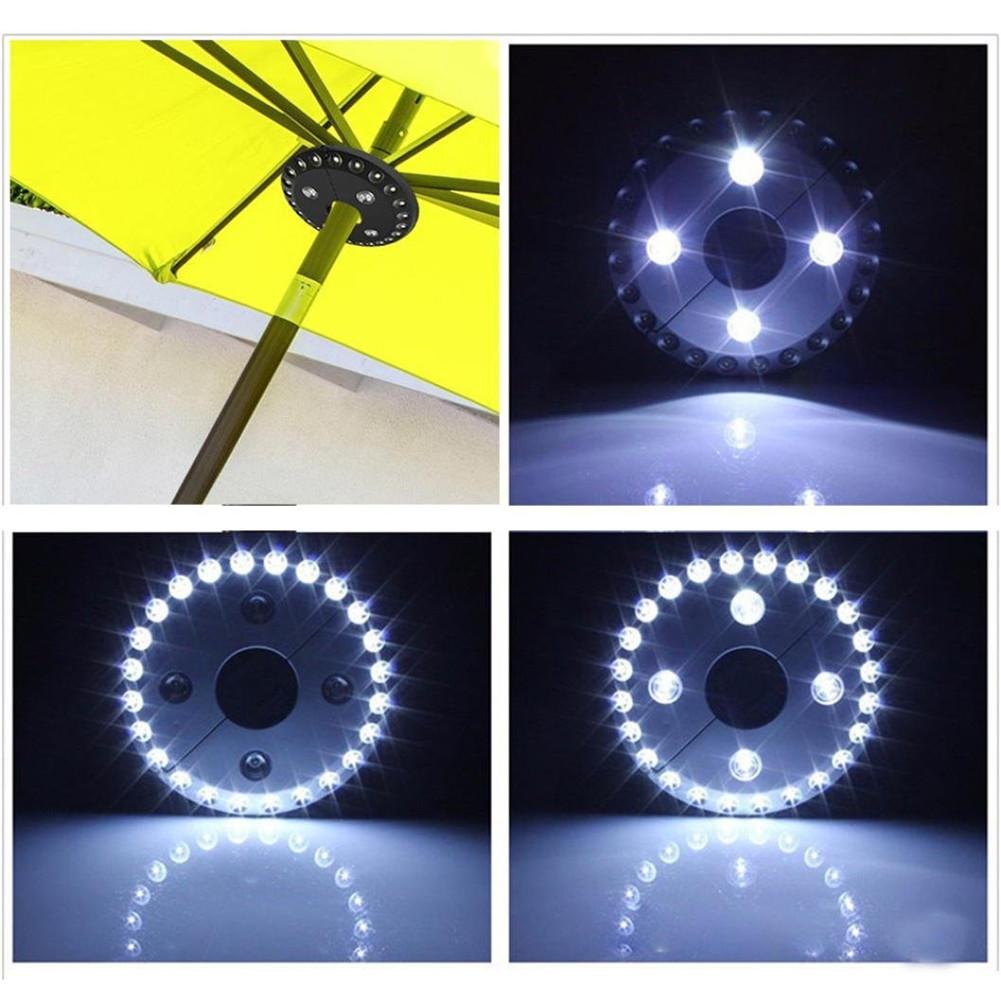 Paraplylys avtakbar bærbar campingteltlampe med 3 lysmoduser batteridrevet ledet lommelykt #cw