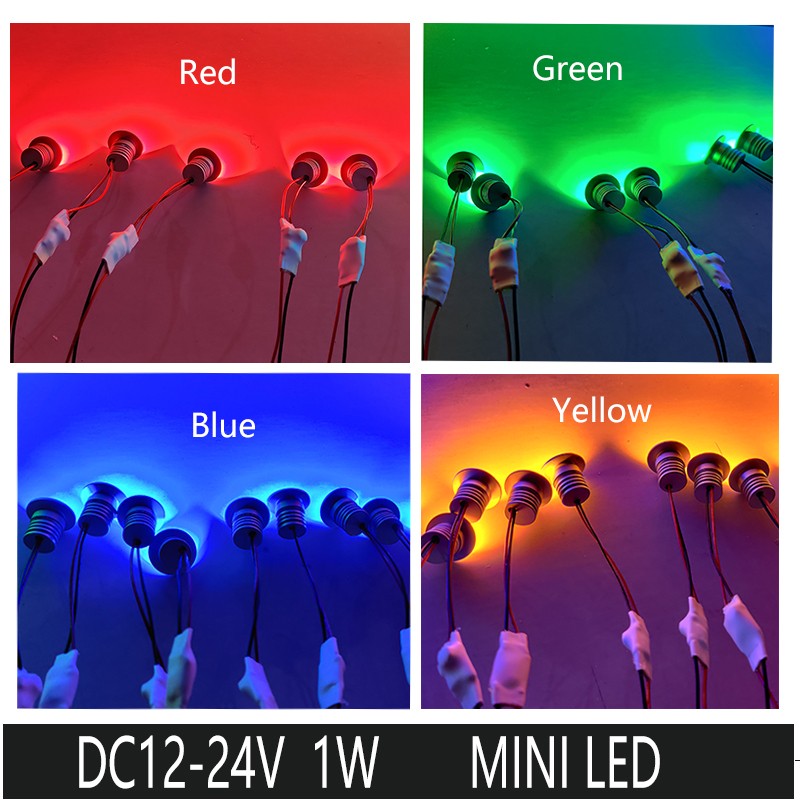 1w 2w 3w 4w mini-lanterner led-spotlight downlight vitrineskap barbord tak innebygd trapp innendørs led  dc 12v-24v