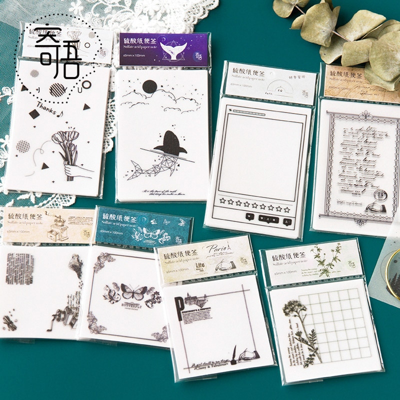 Bos Serie Transparant papier Memo Pad Bloem Brief Note Memo Notepad School Office Supply Papelaria Briefpapier