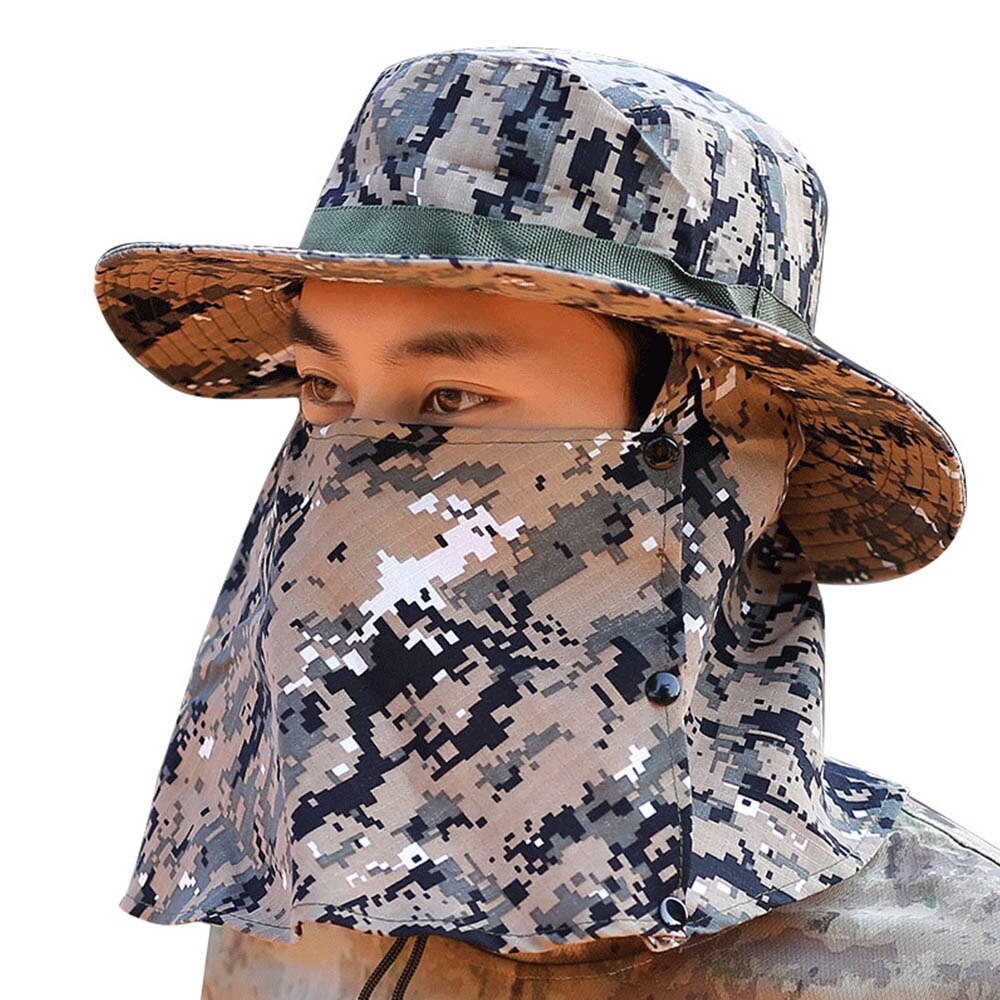 Chapeau Parapluie Pliable Pour Pêche Et Randonnée - Ombrelle Anti-soleil Motif Camouflage