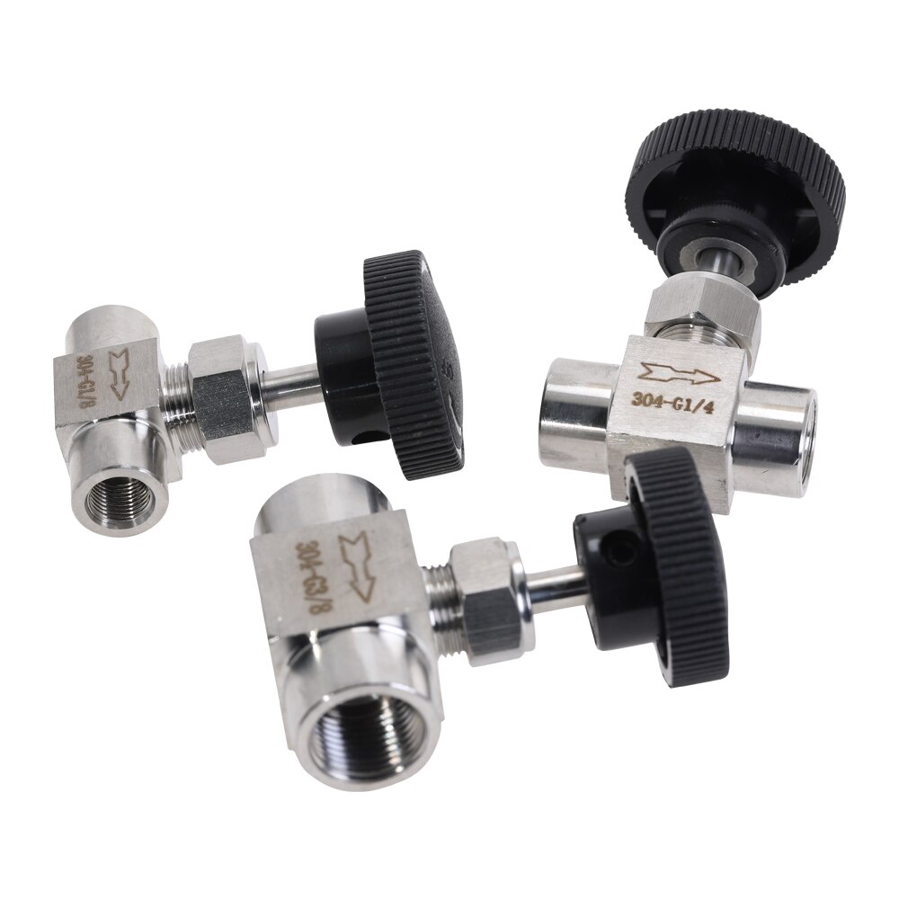 in Acciaio Inox 304 Valvola A Spillo 1/8 "1/4" 3/8 "1/2" BSP Pari Femminile Filo di Controllo del Flusso di Chiusura valvola per Acqua gas olio