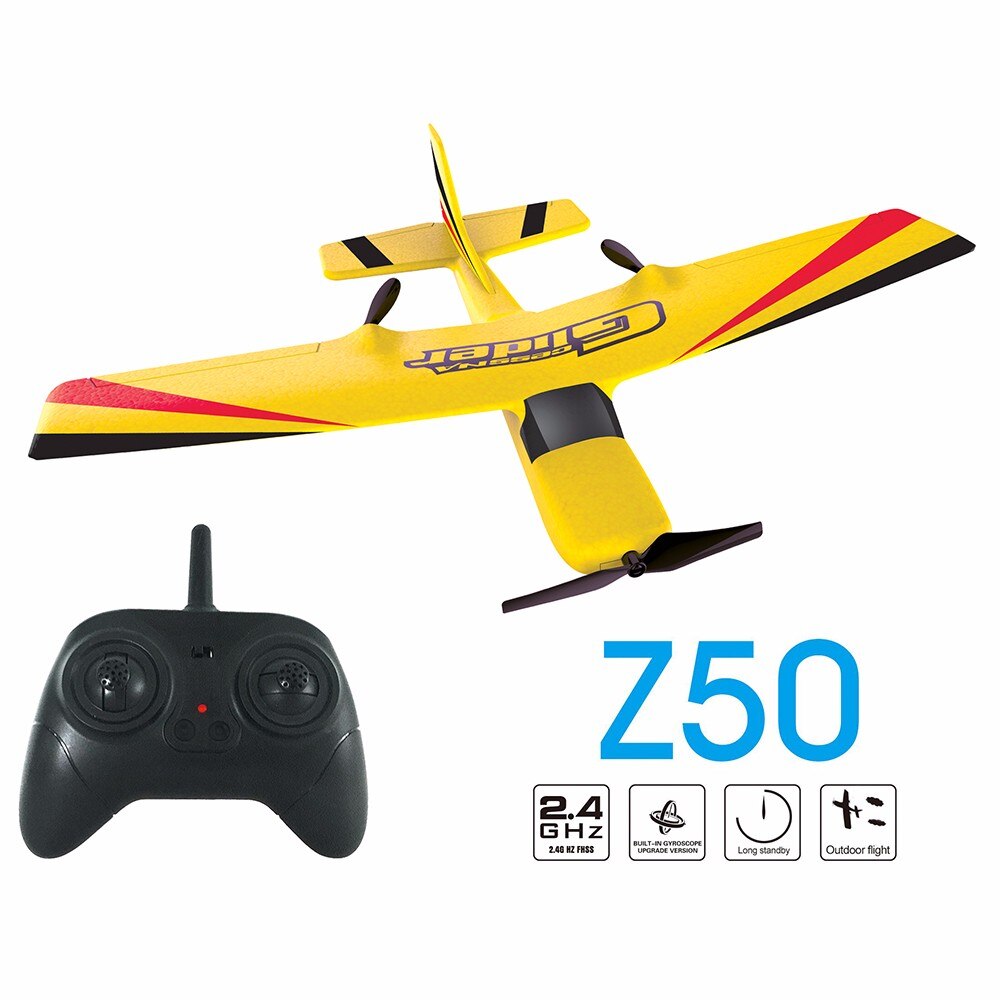 Z51 RC Plane Toy Cessna 150m Distance TRC Electric Foam Remote Control Hawker Glider LED Airplane Model 2.4G Hand Throw Wingspan