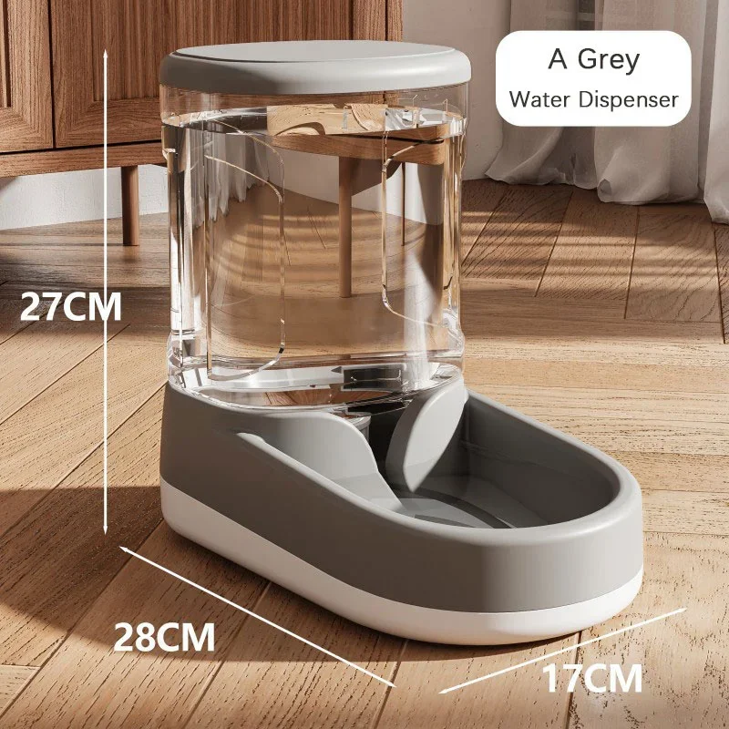 + Automatische voerbak en waterdispenser met grote capaciteit voor honden/katten, zwaartekracht - gevoed, geen stekker vereist: Black