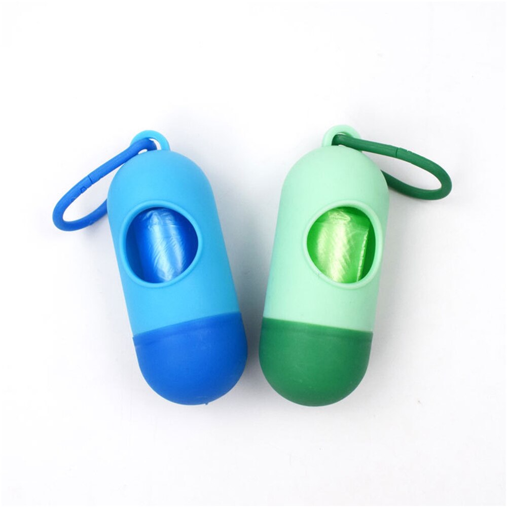 Pet garbage bag set practical garbage cleaning dispenser capsule-shaped cat and dog pet bucket garbage bag portable garbage bag