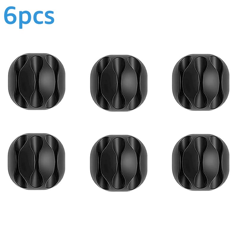 IBudim Organizer do kabli kabel silikonowy nawijacz do pulpitu kabel ścienny klipy do komputera drut klawiatura z myszką słuchawki: 3Channel-6pcs