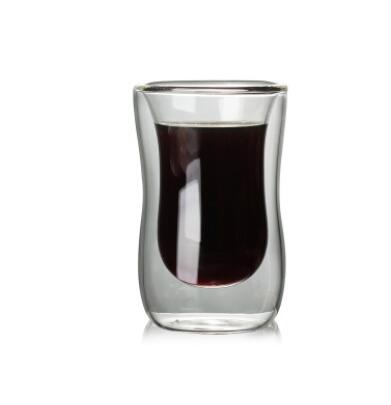 Taza de café de 100 ml con aislamiento para beber, taza de pared doble de , taza de café con aislamiento térmico, taza de café Doble s098C: Without Handle