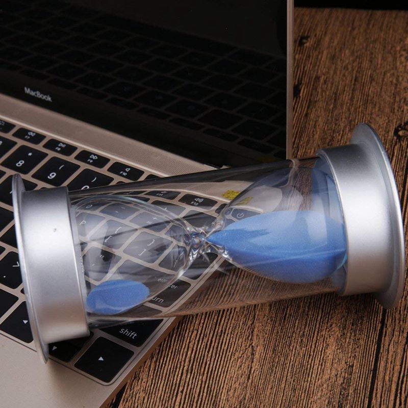 45 Minutes Hourglass,Modern Sand Timer with Blue Sand for Mantel Office Desk Coffee Table Book Shelf Curio Cabinet or End Ta