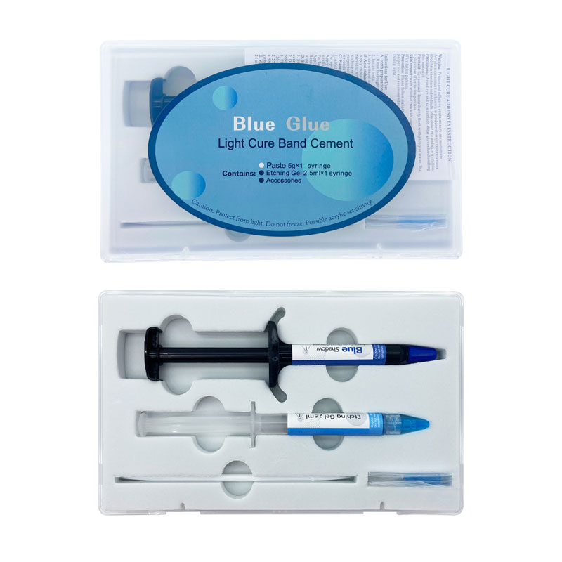 Adhesivo de ortodoncia Dental, Kit de pegamento de curado automático/ligero para soportes de ortodoncia, pegamento azul, sistema de unión directa de odontología: Morado