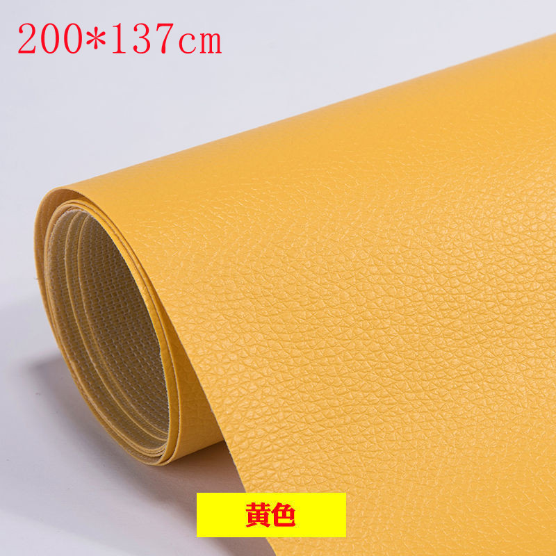 137x200cm tela de couro do plutônio auto adesivo fix subsídios simulação pele volta desde o sofá pegajoso tecidos remendos adesivos: 200x137 yellow