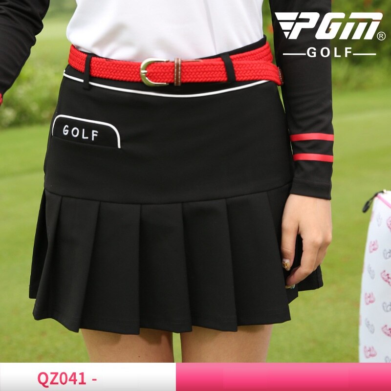 Golf Women Summer Clothing Set Ladies Sports Wear Skirts Set Long Sleeve Shirt Pleated Slim Skirts Sport Golf/Tennis Clothes Set: Navy Skirt / XL
