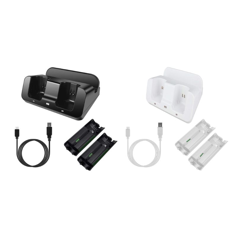 Laadstation Dock Stand Charger Voor Wii Remote Controller Voor Wii U Gamepad Met Batterijen En Usb Oplaadsnoer