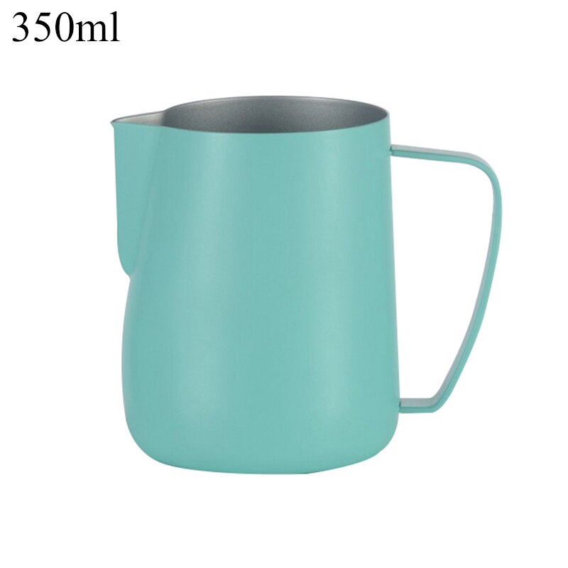 Fargerik rustfritt stål skummende mugge trekk blomsterkopp espresso cappuccino kunst mugge melkeskummer krus kaffeverktøy #2: 350ml grønne