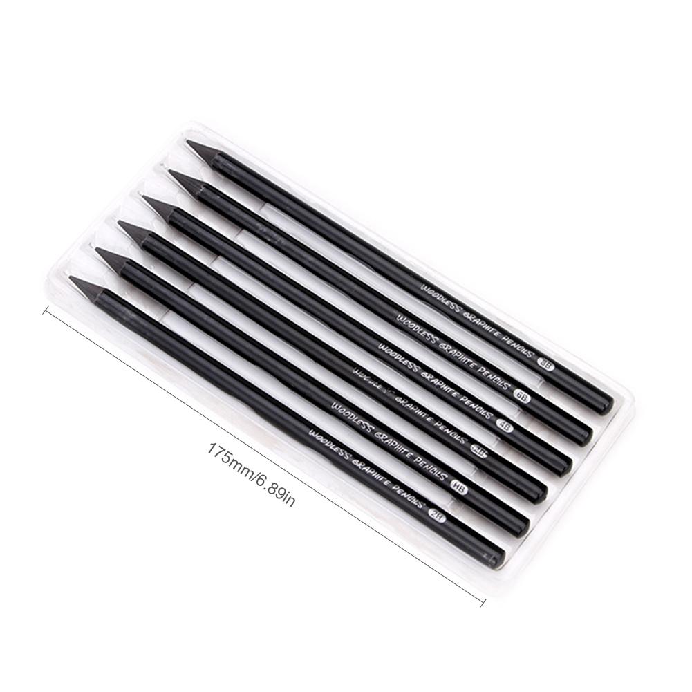 6-Pack Sketch Drawing Pencil Set Woodless Graphite Pencils 17.5cm 2H HB 2B 4B 6B 8B for Artists