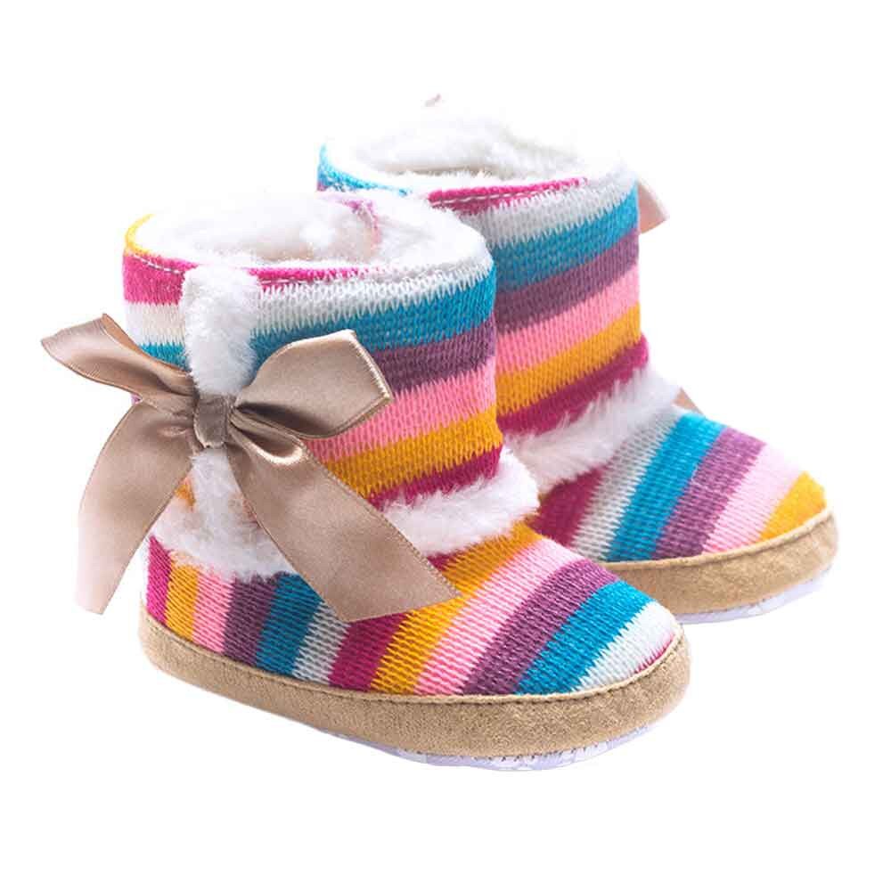 Offre spéciale bébé botte bébé fille arc-en-ciel semelle souple neige bottes doux berceau chaussures enfant en bas âge bottes chaussure femme HOOLER: 13