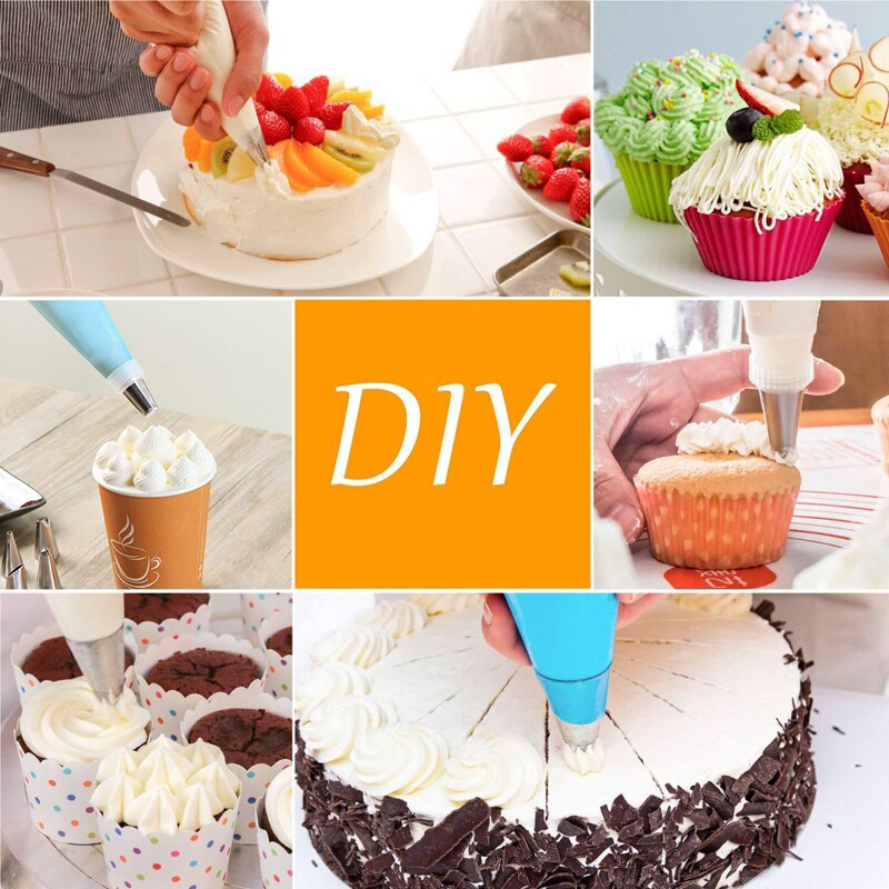 Cake Decorating Set Piping Nozzles Tips Pastry Scraper Converter Silicone Cream Bag DIY Cupcake Dessert Baking Supplies Kit