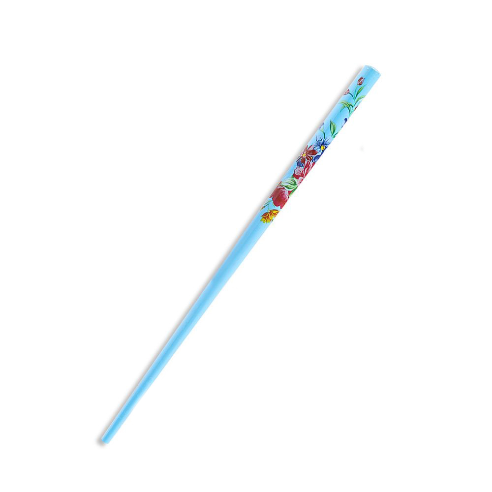 1Pc Women Chopstick Colorful Wood Hair Stick Retro Style Hand-carved Natural Hair Accessories Hair Styling Tool: green