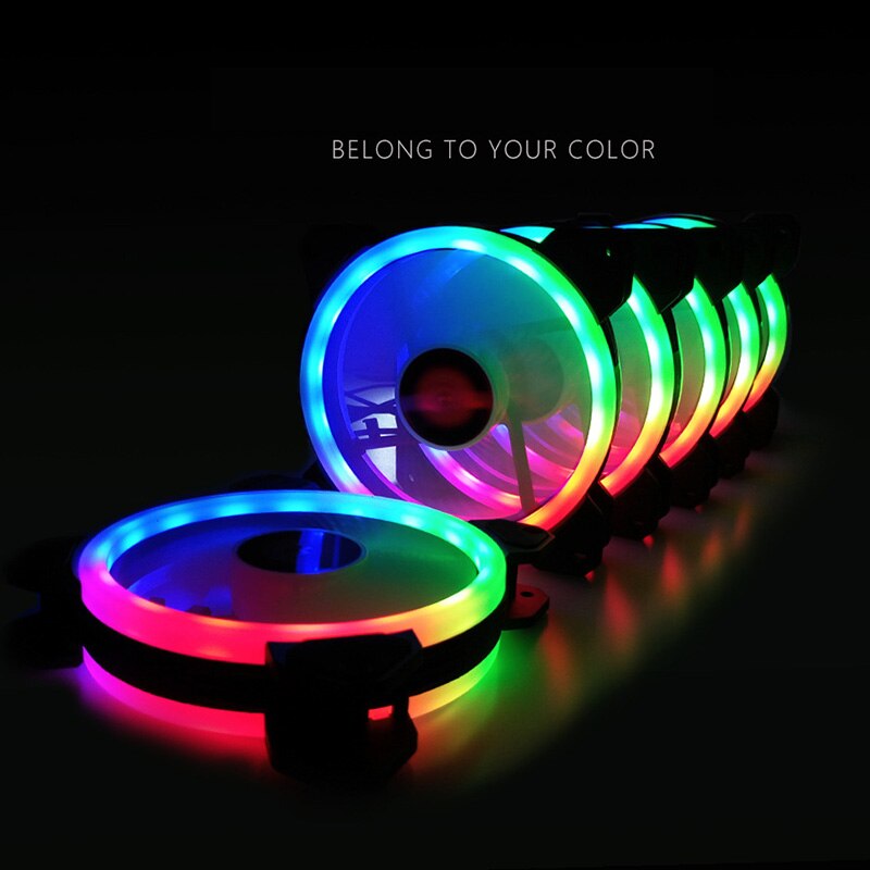 RGB Cooling Fan Computer Case Radiator Fan Adjustable RGB High Performance Quiet 120mm Case Fan PC PUO88