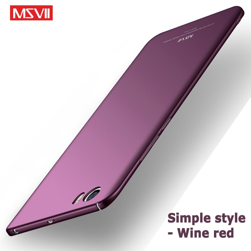 Xiaomi Mi 5 Case Cover Msvii Silm Frosted Cases For Xiaomi Mi 5S Mi5s Case Xiomi Mi5 PC Cover For Xiaomi Mi5 S M5 Cases 5.15": For Xiaomi Mi5 / Simple Wine red