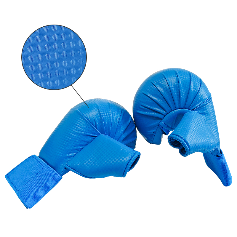 Karate Gloves Red BLue Thumb Protection Thickened Karate Hand Guards MMA Adult Children Pouching Mitts Boxing Glove: L / Blue