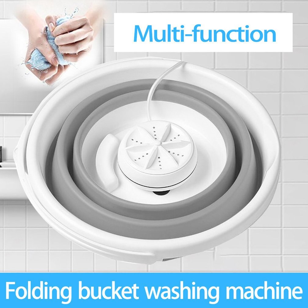 Mini Ultrasonic Washing Machine Portable Turbo Personal Rotating Washer Convenient Home Business Travel USB