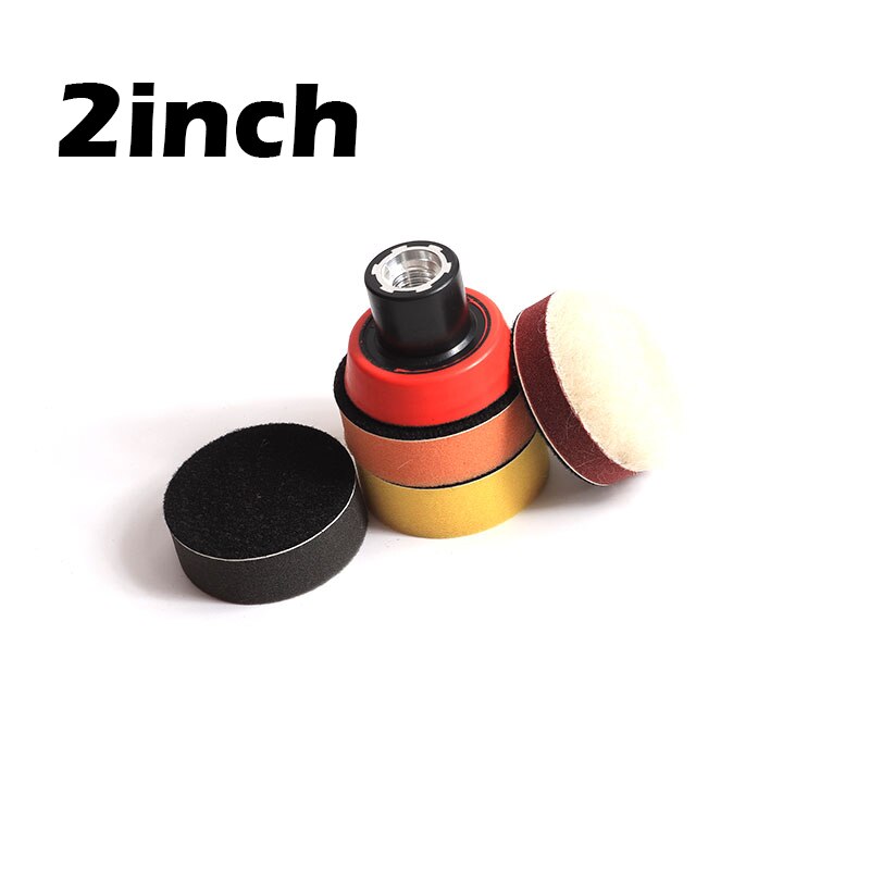 Drill Polishing Kit Buffing Polish Pad 1 2 or 3 Inch Include Red M14 Tray Detail Waxing Sponge Car Buffer Polisher for Polish: White
