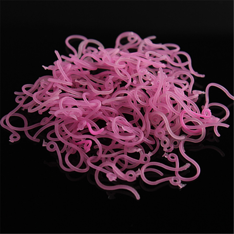 500 stk 6 farver plastik øreringe kroge tråde diy øreringe fund øreringe låse kroge fittings gør det selv smykker fremstilling tilbehør: Lyserød
